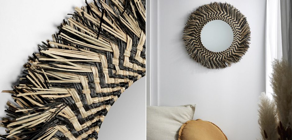 Зеркало сплетенное вручную Handmade Mirror Dark Safari Зеркало сплетенное вручную Handmade Mirror Dark Safari - Loft-Concept в Саратове