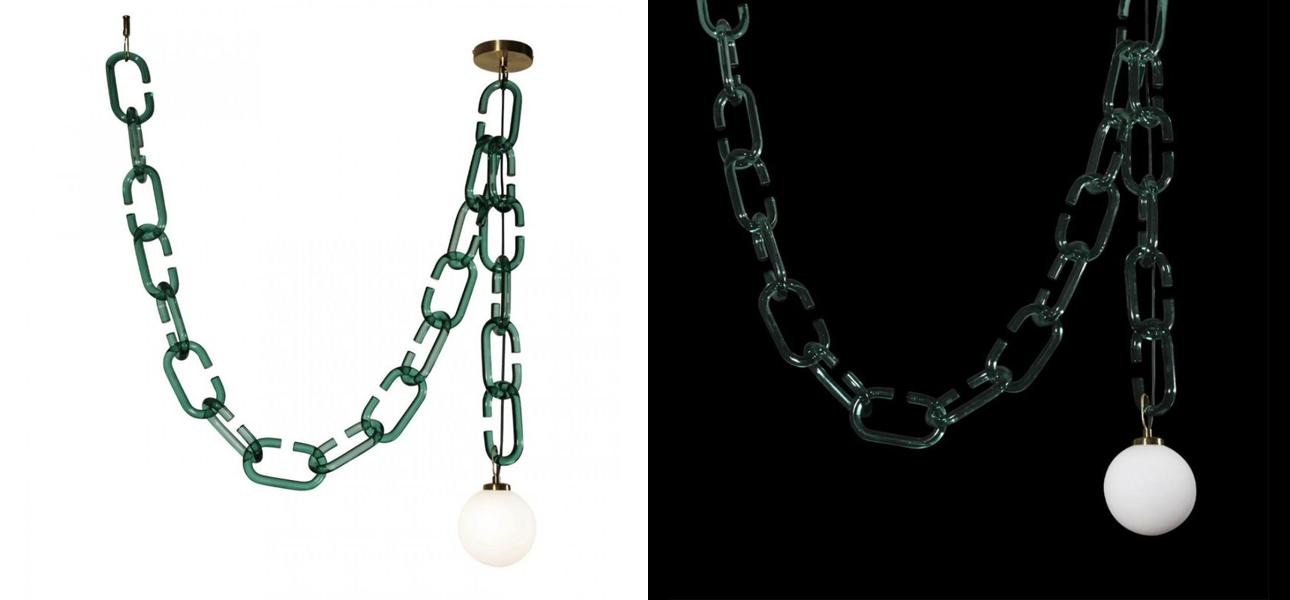Подвесной светильник с декоративной цепью Brooklyn Studio Green - фото