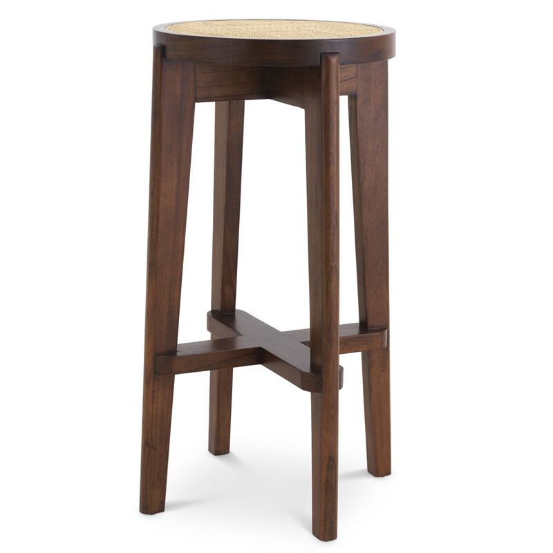 Барный стул Eichholtz Bar Stool Dareau brown Бежевый Коричневый в Саратове | Loft Concept 