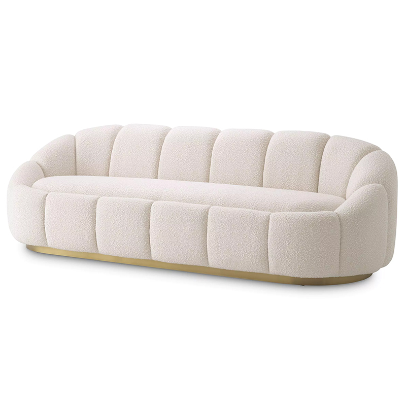 Диван Eichholtz Sofa Inger Boucle Cream Белый Латунь в Саратове | Loft Concept 