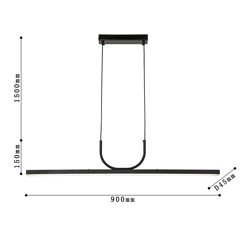 Минималистичная черная люстра Trumpet tube в Саратове