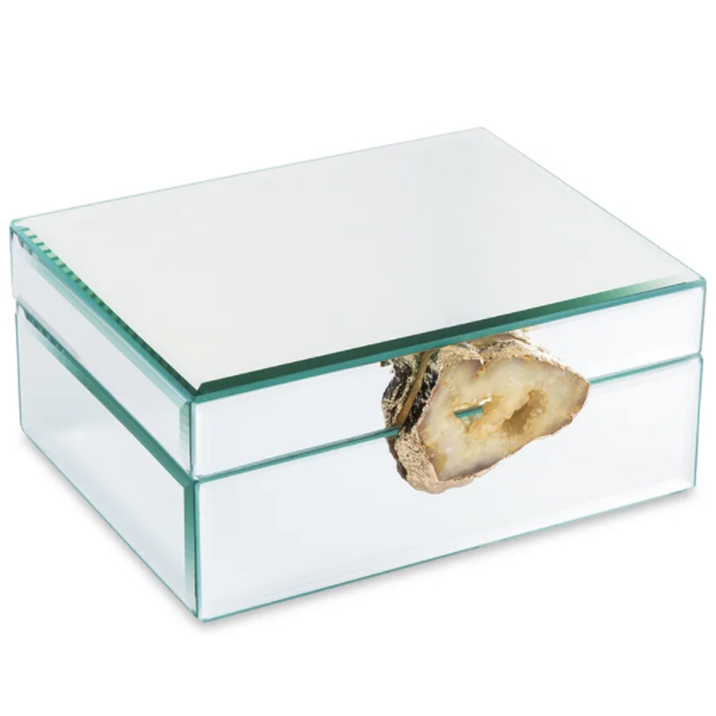 Шкатулка Glass Agate Box Зеркало Бежевый в Саратове | Loft Concept 