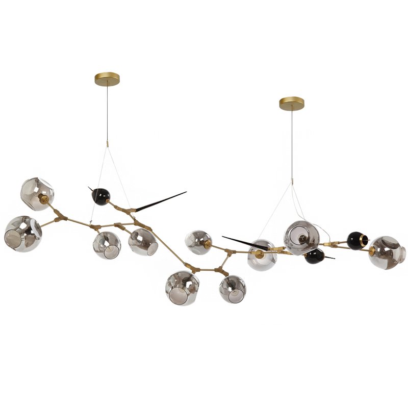 Люстра Chandelier bubbles and thorns Золотой Прозрачное Стекло Прозрачный черный Люстра Chandelier bubbles and thorns Золотой Прозрачное Стекло Прозрачный черный в Саратове | Loft Concept