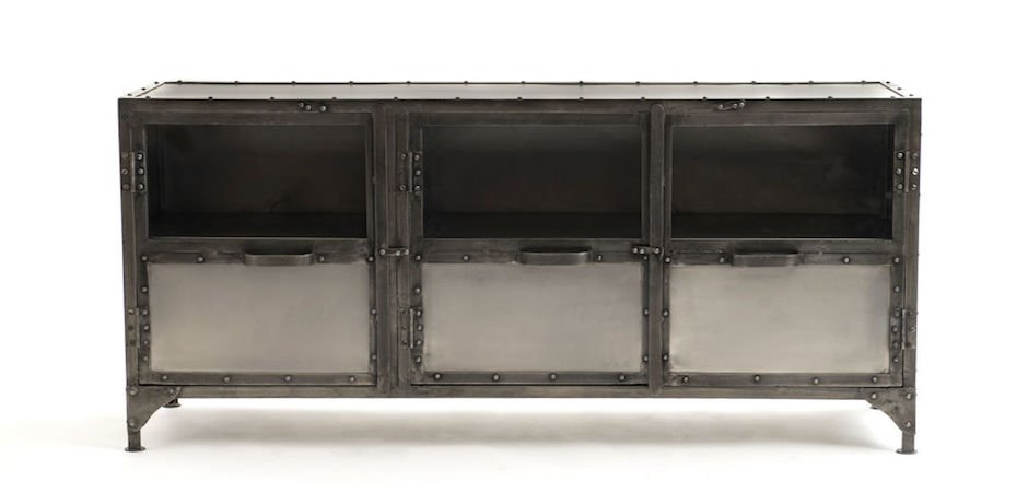 Комод металлический Industrial Steampunk Nickel 3 Door Сoncole Комод металлический Industrial Steampunk Nickel 3 Door Сoncole - Loft-Concept в Саратове