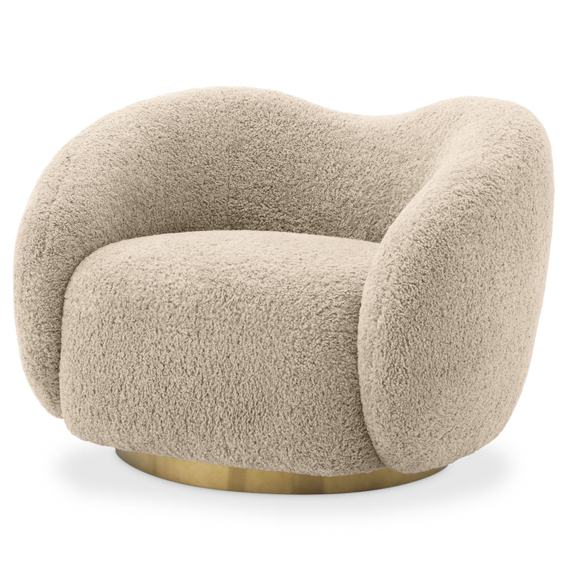 Кресло Eichholtz Swivel Chair Diego Песочный Латунь в Саратове | Loft Concept 