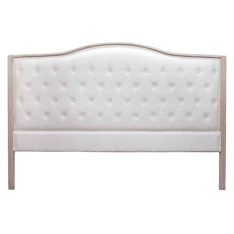 Изголовье кровати бежевое с мягкой обивкой из рогожки и льна Agatha Headboard Бежевый Коричневый в Саратове | Loft Concept 