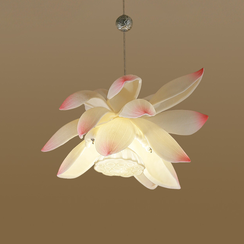 Подвесной светильник Lotus Flower Pendant Белый Розовый пастельный в Саратове | Loft Concept 