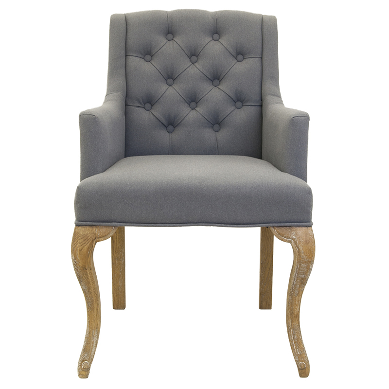 Кресло Mason Classical Armchair grey flax Серый Коричневый в Саратове | Loft Concept 