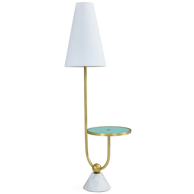 Торшер PARADISO TABLE FLOOR LAMP Латунь Белый Бирюзовый в Саратове | Loft Concept 