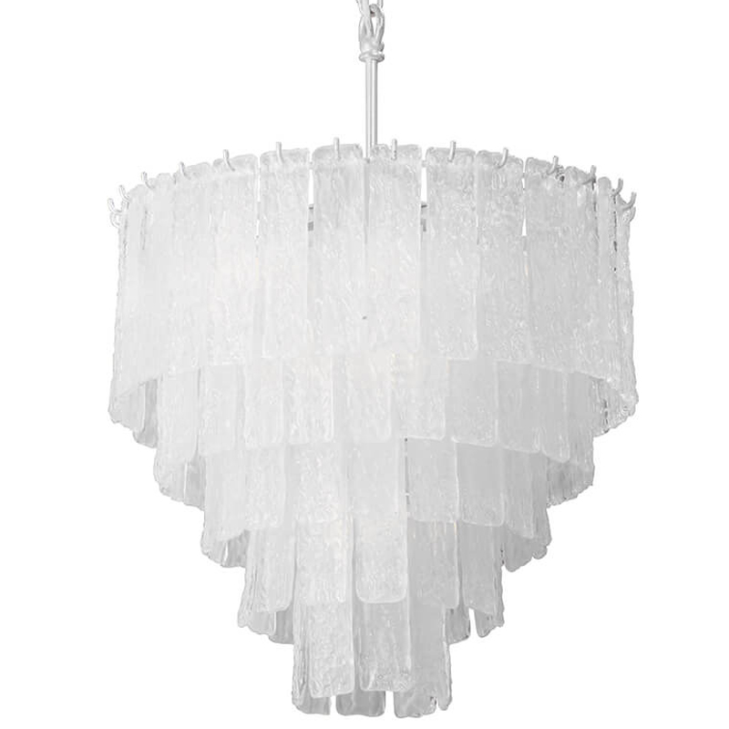 Люстра подвесная Textured Glass Chandelier Белое матовое стекло в Саратове | Loft Concept 