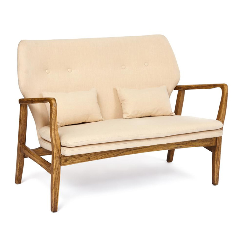 Диван с каркасом из массива дерева Makeshift sofa beige Бежевый Диван с каркасом из массива дерева Makeshift sofa beige Бежевый в Саратове | Loft Concept
