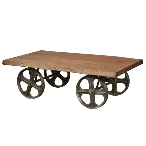 Стол на колесах Industrial Coffee Table on Wheels Акация в Саратове | Loft Concept 