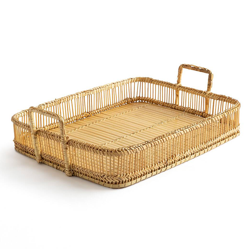 Поднос Wicker Bamboo Rattan Бежевый в Саратове | Loft Concept 