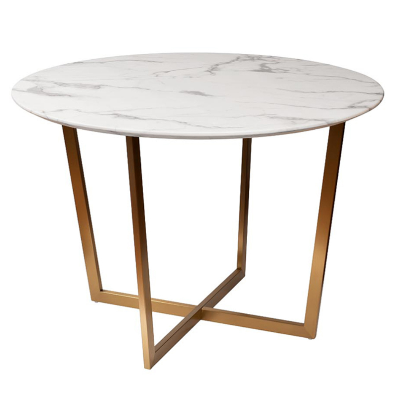 Обеденный стол Dining table Jacques round white Белый Золотой в Саратове | Loft Concept 