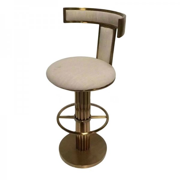 Барный стул Kelly Wearstler Marmont Bar Stool ivory ( слоновая кость ) Латунь в Саратове | Loft Concept 