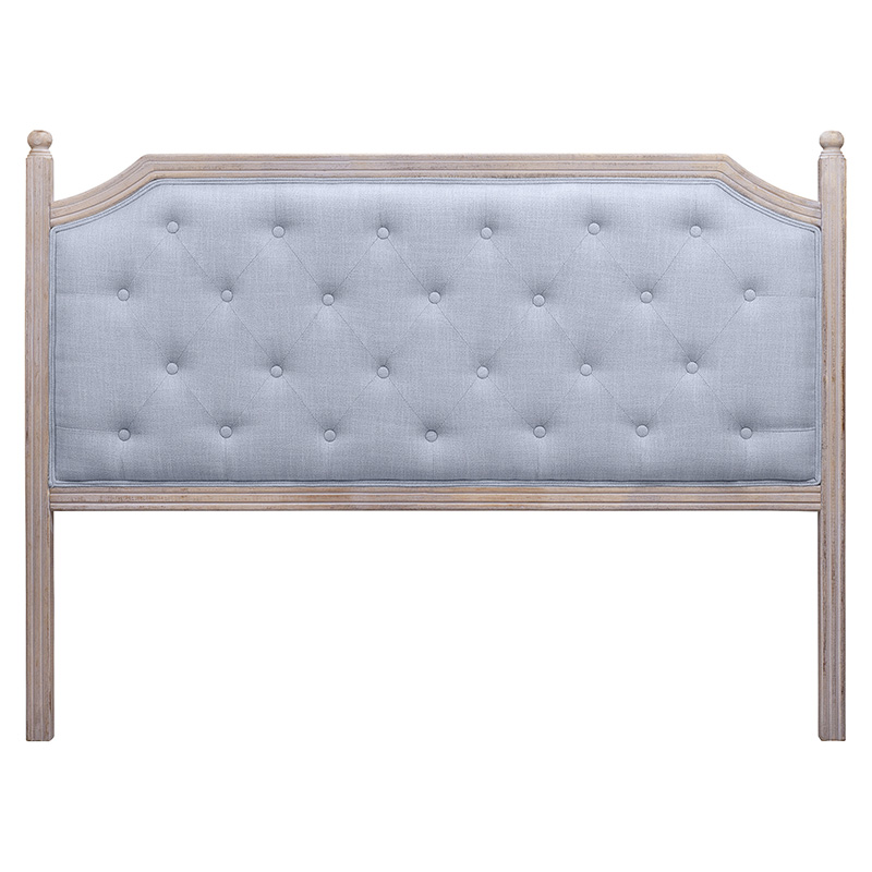 Изголовье кровати серое с мягкой обивкой из рогожки Emma Headboard Серый Коричневый в Саратове | Loft Concept 