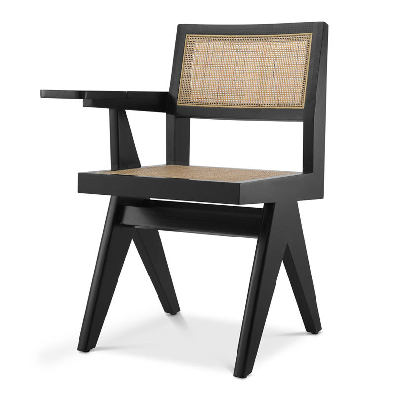 Стул Eichholtz Chair Niclas With Desk black Бежевый Черный в Саратове | Loft Concept 