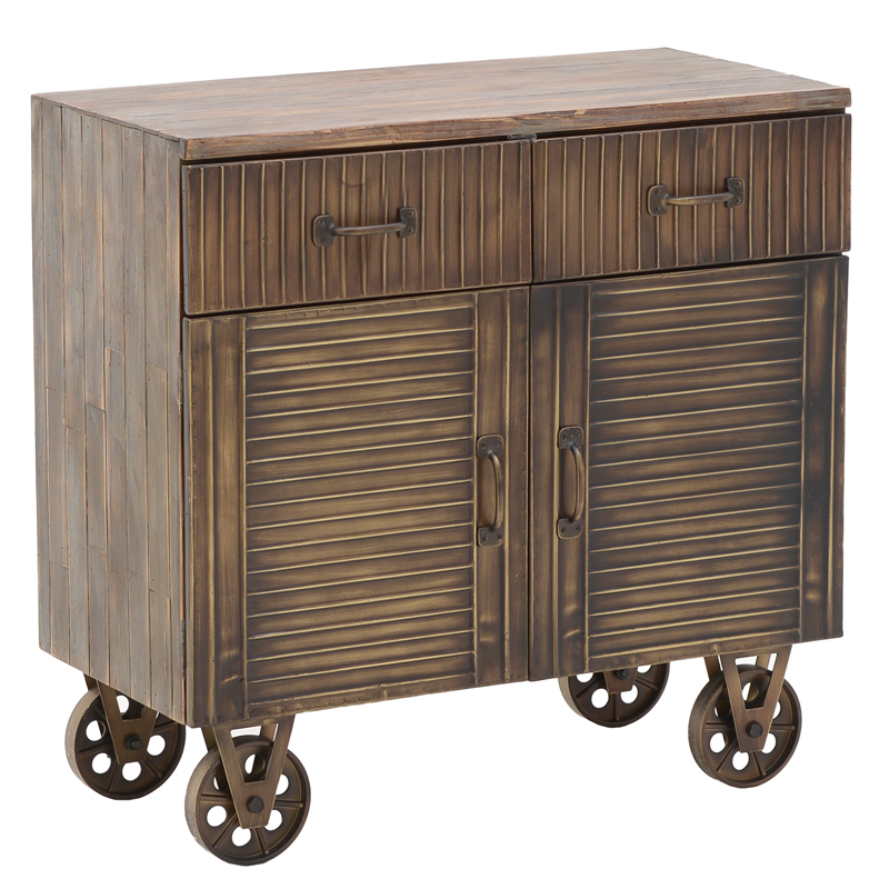 Комод в стиле Лофт на колёсах Mojens Loft Chest of Drawers Темная бронза Коричневый винтаж в Саратове | Loft Concept 