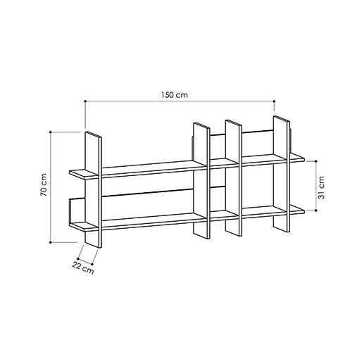 Полка прямая подвесная двухъярусная цвета антрацит BEADS BOOKCASE ANTHRACITE в Саратове