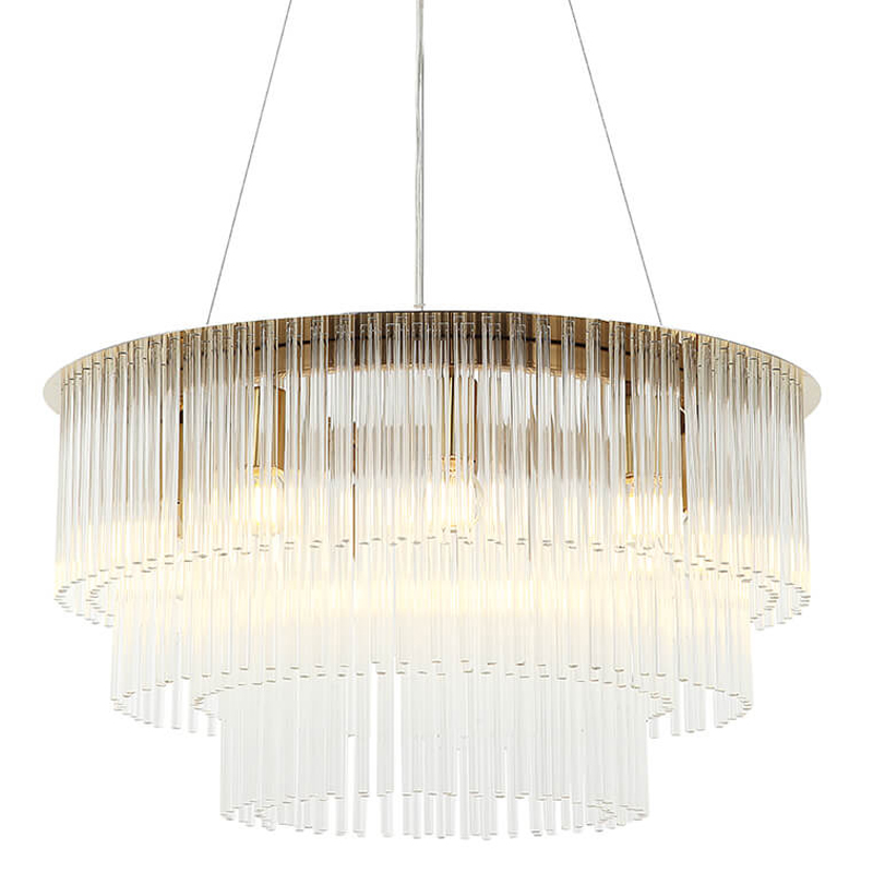 Люстра Harrison Chandelier gold 9 lamp Глянцевое золото Прозрачный в Саратове | Loft Concept 