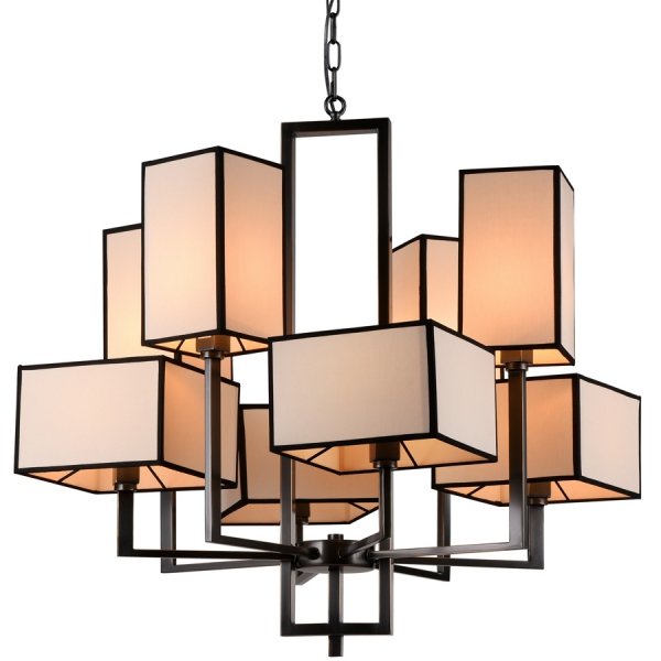 Люстра Cubismus Chandelier 8 Черный Кремовый в Саратове | Loft Concept 