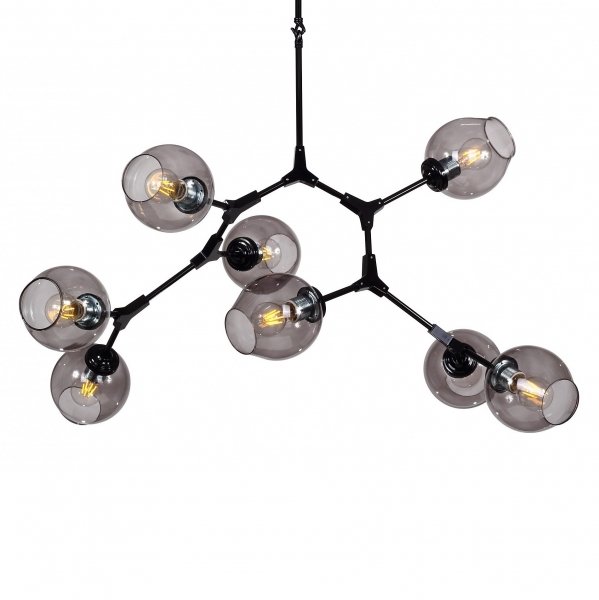 Люстра branching bubble Chandelier 8 Black Черный Серый в Саратове | Loft Concept 