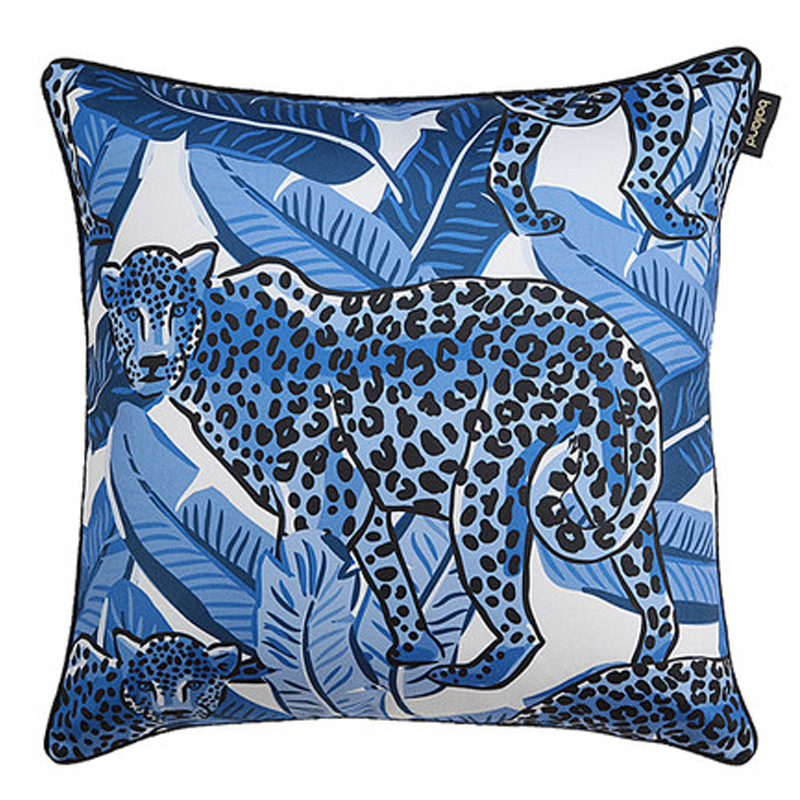 Подушка Pillow Indigo leopard Синий Белый в Саратове | Loft Concept 