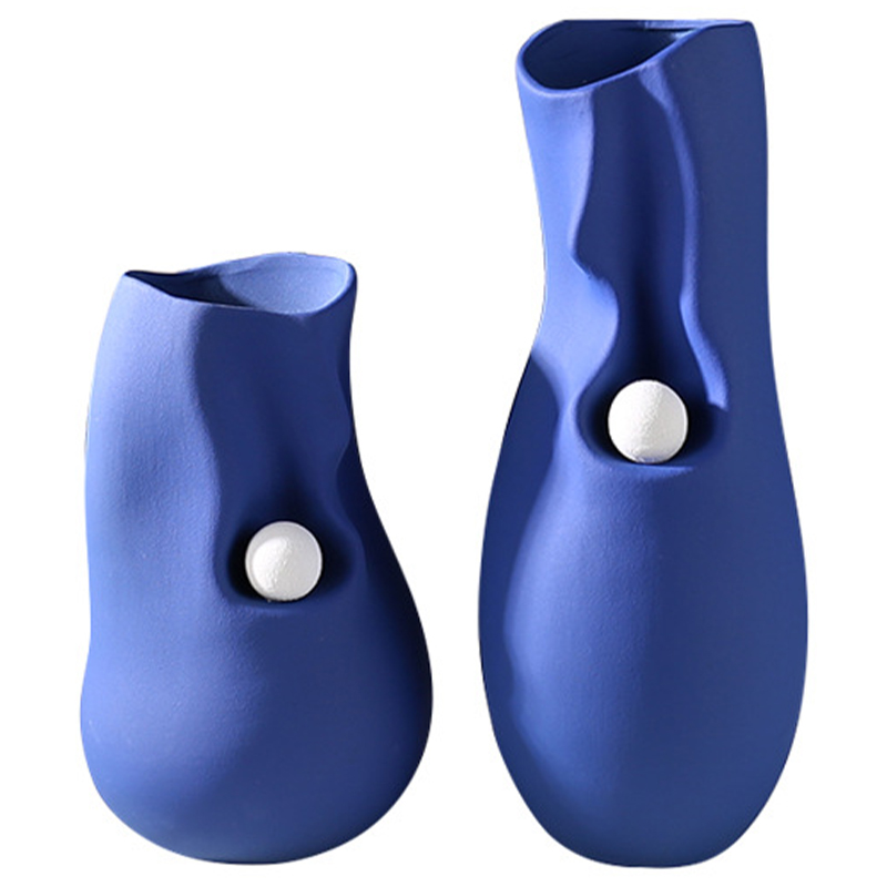 Ваза Molecule Collection Rhea Blue Vase Синий Белый в Саратове | Loft Concept 