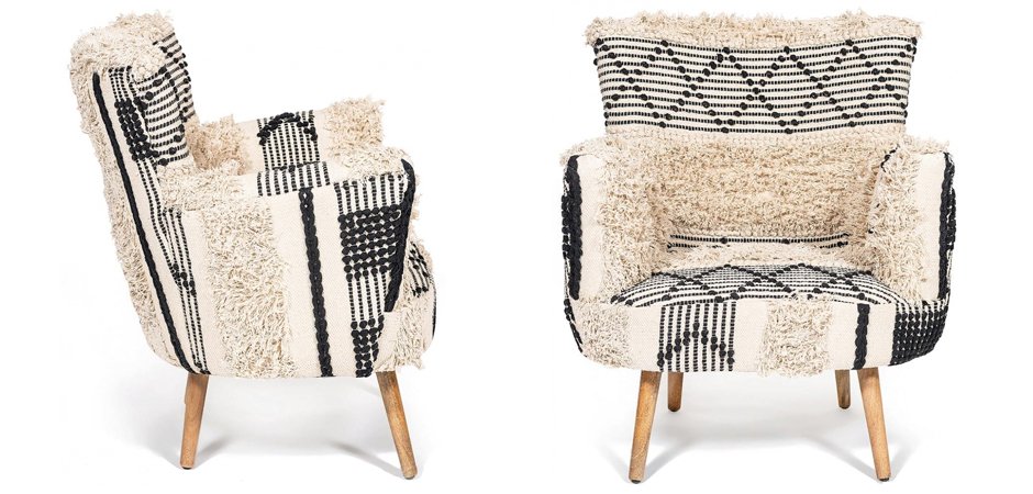 Кресло KELIM Pattern black and white Chair Кресло KELIM Pattern black and white Chair - Loft-Concept в Саратове