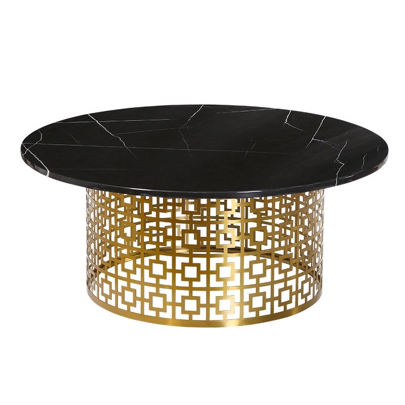 Кофейный стол Artesia Coffee Table Black Глянцевое золото Черный в Саратове | Loft Concept 