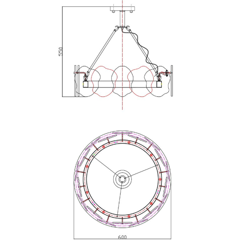 Люстра Мрамор Lucretia Marble Round Chandelier 60 см в Саратове