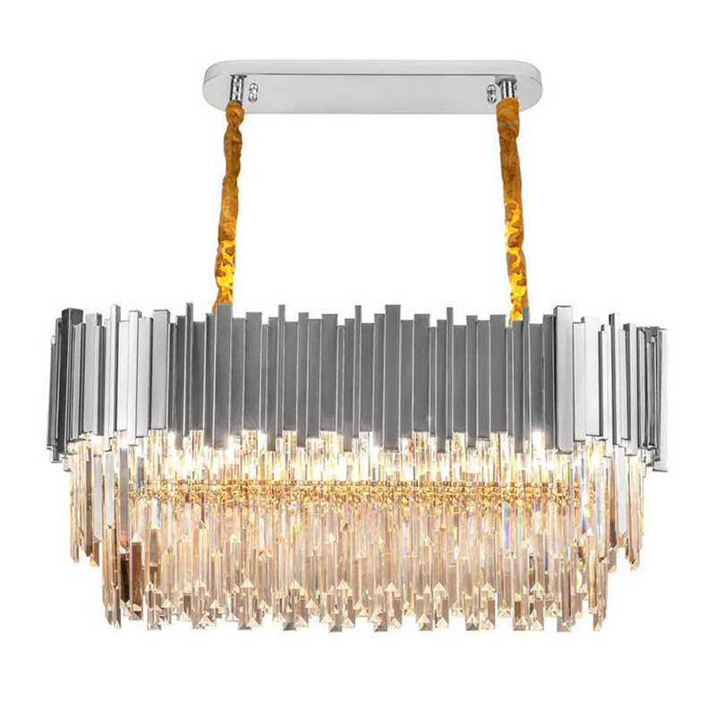 Большая многоярусная люстра Cascade Glass Metal Luxxu Chandelier 100 Silver Серебряный Прозрачное Стекло в Саратове | Loft Concept 