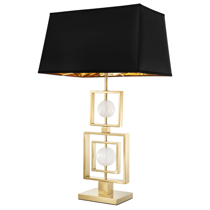 Настольная лампа Eichholtz Table Lamp Avola Золотой Черный Прозрачный белый Настольная лампа Eichholtz Table Lamp Avola Золотой Черный Прозрачный белый в Саратове | Loft Concept