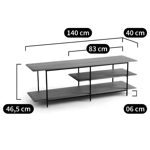 ТВ-тумба с полками из массива ореха Derick Wooden TV Stand в Саратове