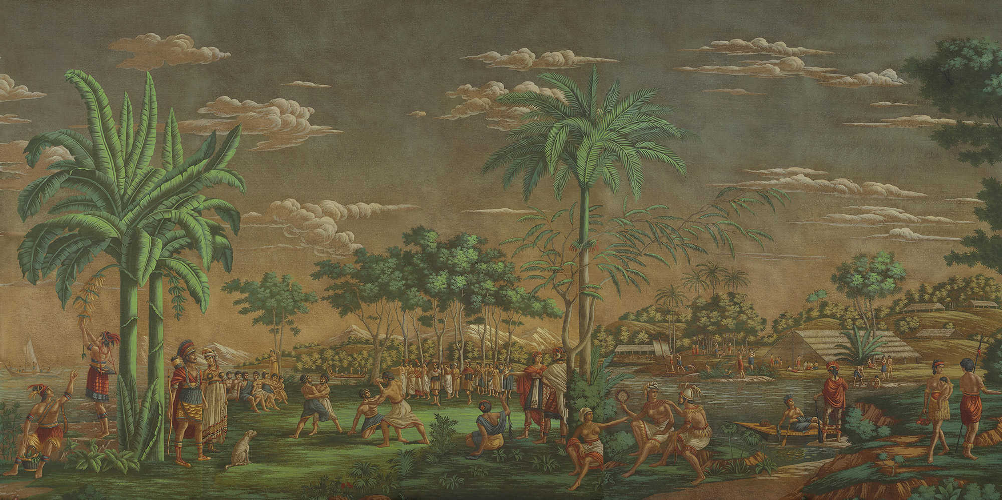 Обои ручная роспись Les Sauvages de la Mer Pacifique Paille on antique scenic Xuan paper Обои ручная роспись Les Sauvages de la Mer Pacifique Paille on antique scenic Xuan paper - постер Loft-Concept в Саратове