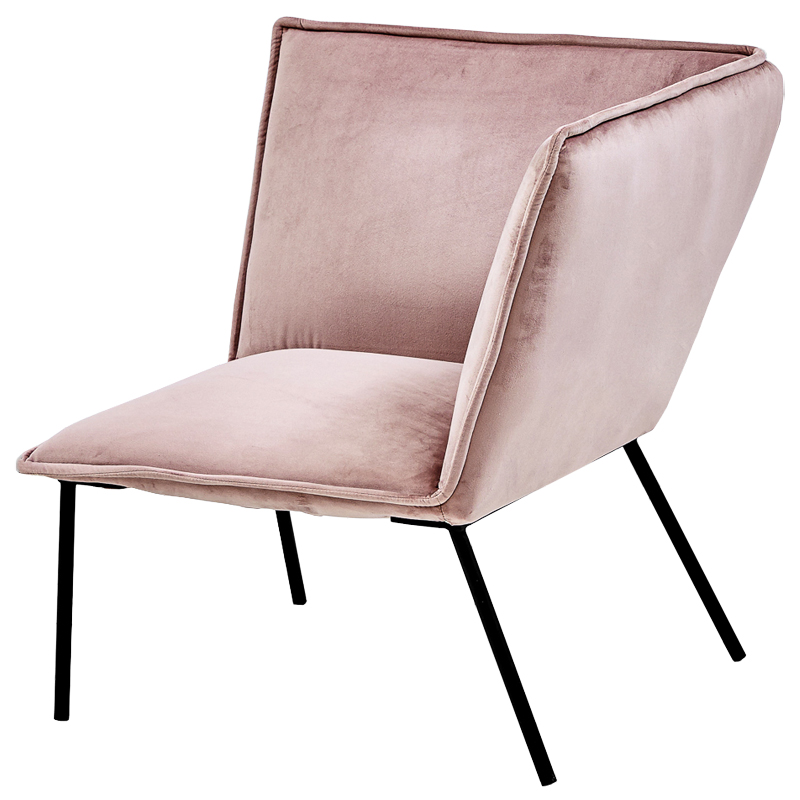 Кресло Corner Armchair pink Розовый пастельный Черный в Саратове | Loft Concept 