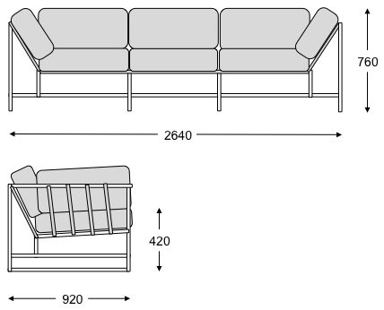 Диван Kenn X Miller sofa Indigo and copper denim в Саратове