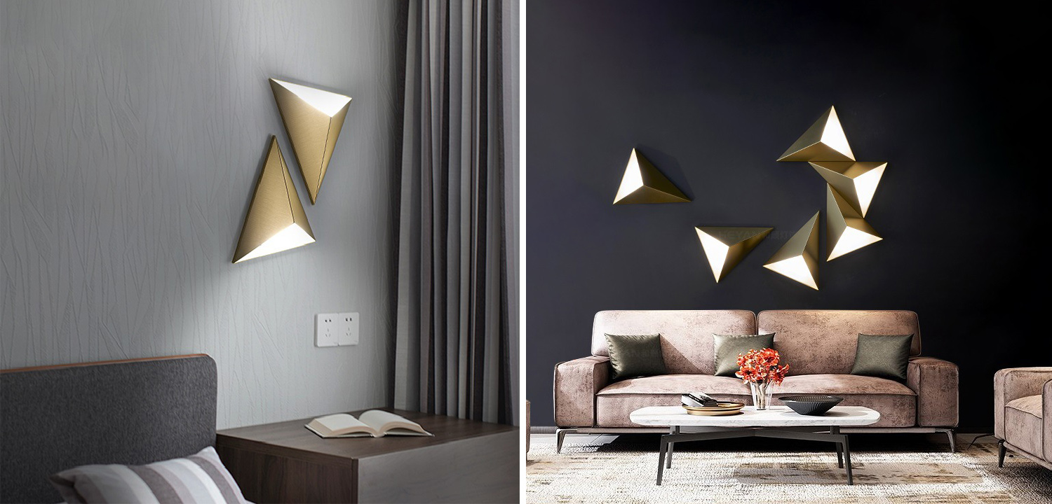 Настенный светильник в форме треугольника Convex Triangle Wall Lamp - фото