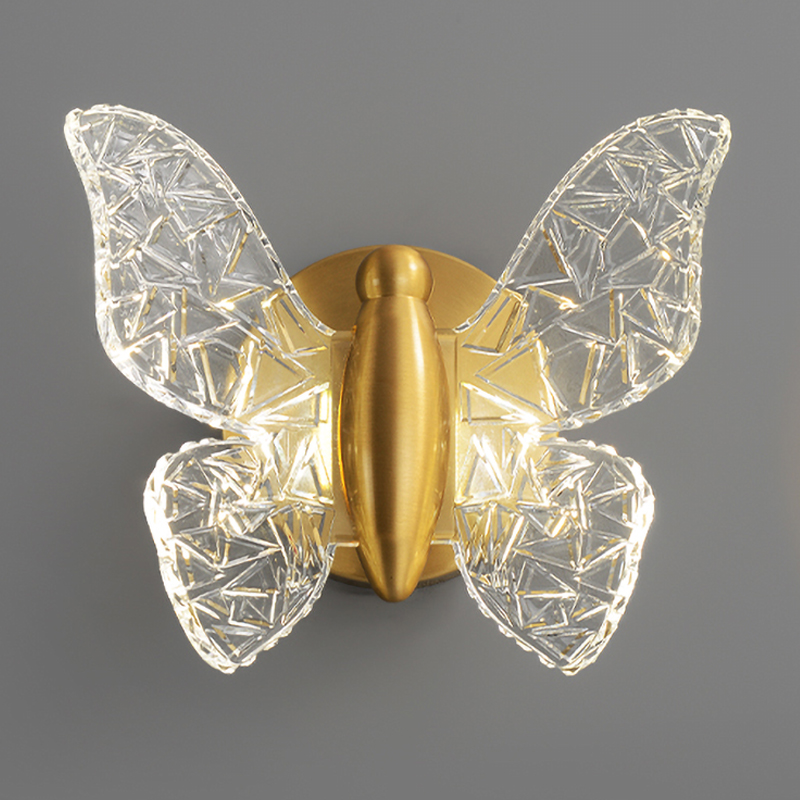 Бра Butterfly Wall Lamp Н Латунь Прозрачный в Саратове | Loft Concept 