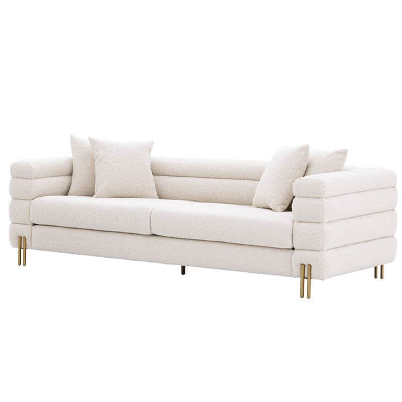 Диван Sofa York boucle cream Кремовый Латунь в Саратове | Loft Concept 