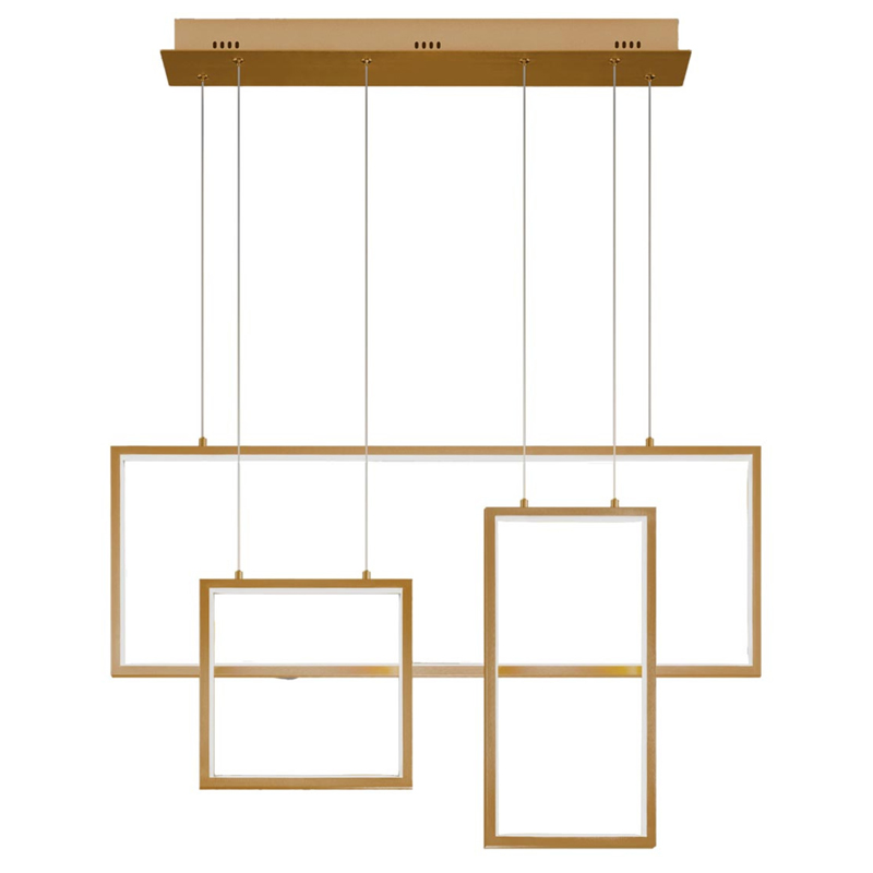 Люстра Rectangle Geometry Chandelier Gold 3 Золотой в Саратове | Loft Concept 