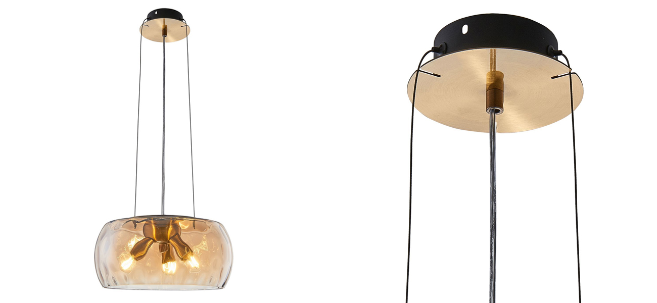 Подвесной светильник с плафоном коньячного цвета Brandy - фото