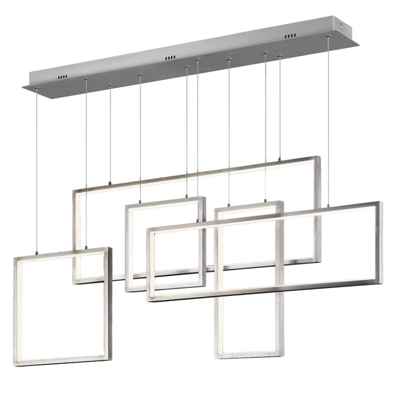 Люстра Rectangle Geometry Chandelier Nickel 5 Никель Сатин Люстра Rectangle Geometry Chandelier Nickel 5 Никель Сатин в Саратове | Loft Concept
