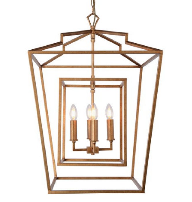 Подвесные светильники Darlana Lantern Chandelier Золотой в Саратове | Loft Concept 