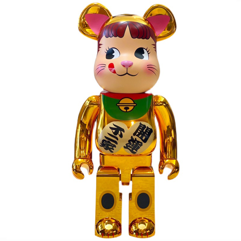 Статуэтка Bearbrick Maneki Neko Gold Золотой Мульти в Саратове | Loft Concept 