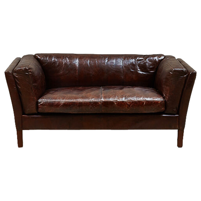 Диван RH SORENSEN Sofa Brown leather double Коричневый в Саратове | Loft Concept 