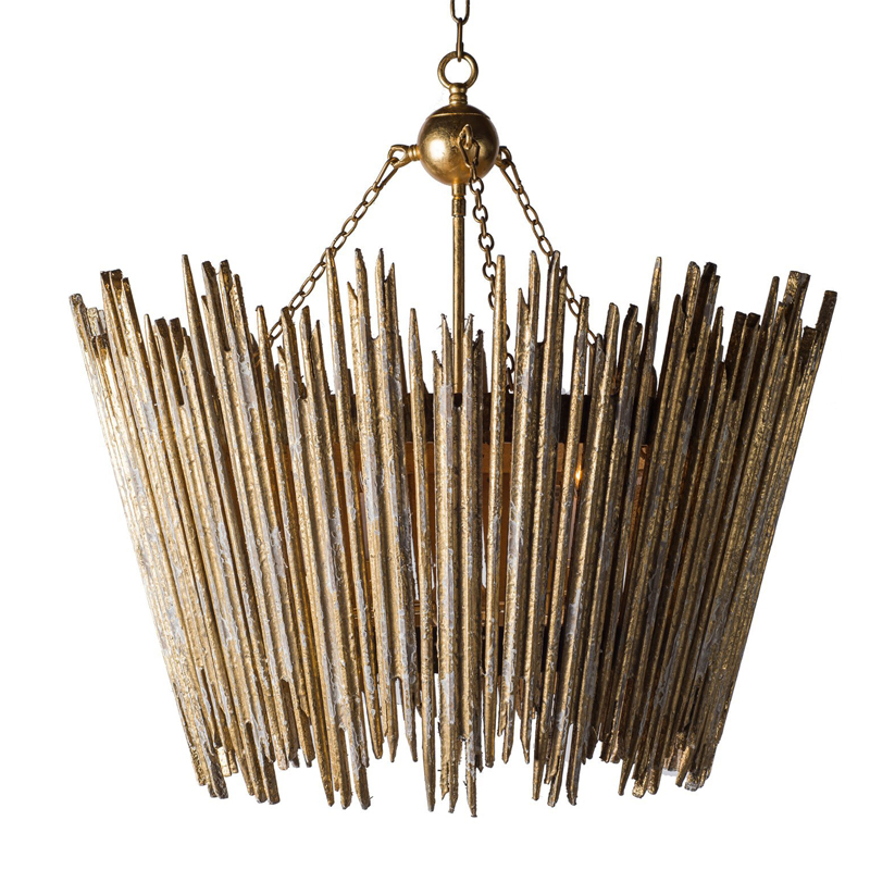 Люстра Ragna Golden Wooden Rods Chandelier Золотой в Саратове | Loft Concept 