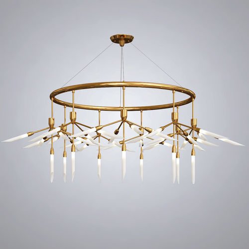 Люстра Spur Ring Chandelier Латунь Белый в Саратове | Loft Concept 