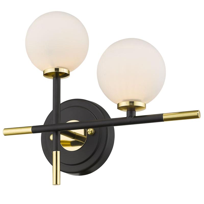 Бра Galant Sconce gold right Золотой Черный Белое матовое стекло в Саратове | Loft Concept 