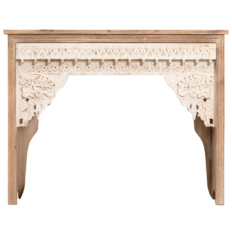 Консоль Indian Antique White Furniture Adnan Console Древесина Бежевый в Саратове | Loft Concept 